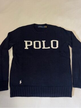 Polo by Ralph Lauren Navy Sweater with White 'POLO' Logo